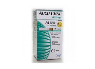 Strisce misurazione glicemia accu-chek active strips 25 pezzi inf retail